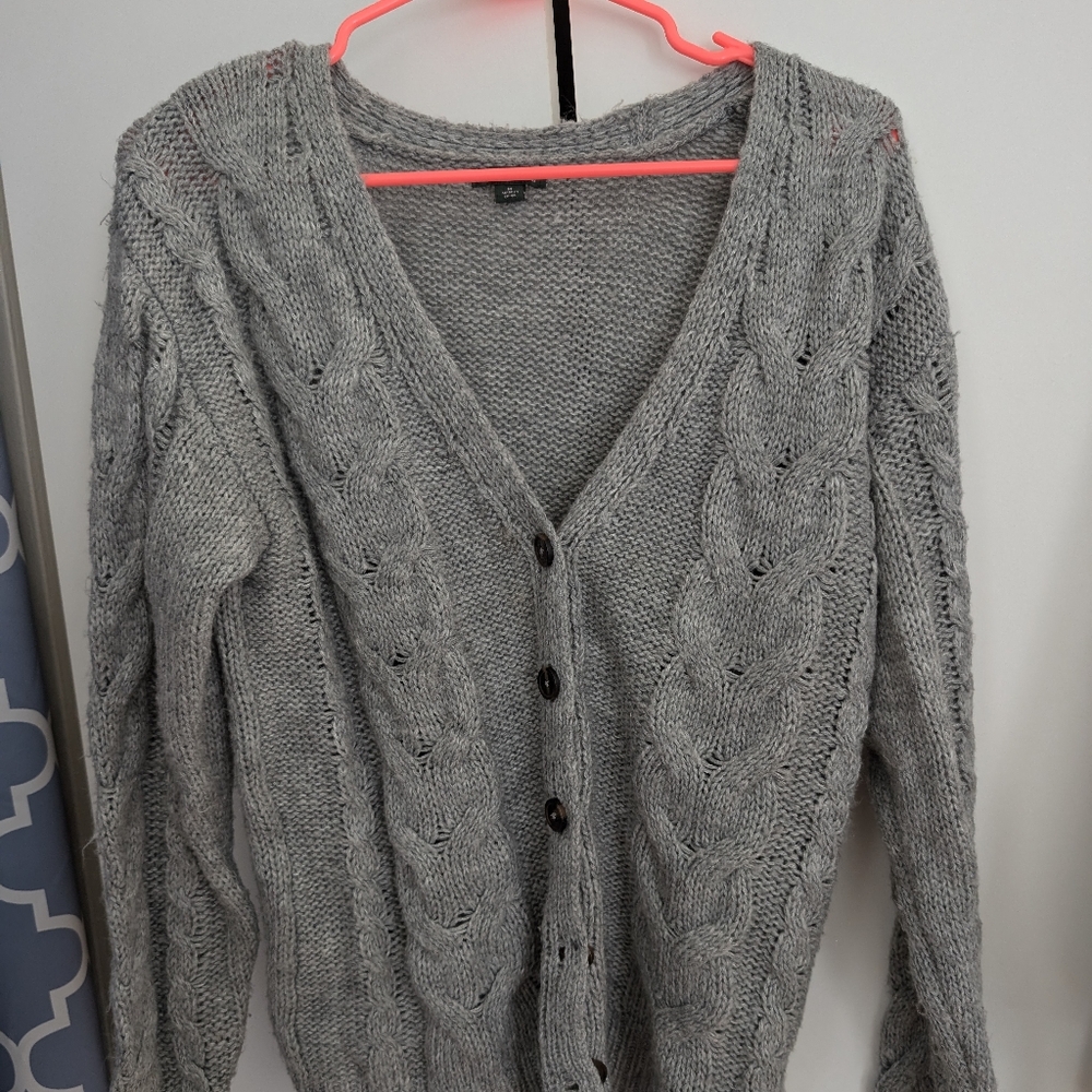 Grey Knit Cardigan